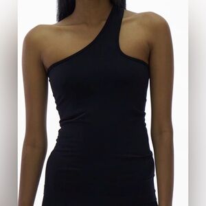 Helmut Lang Black Asymmetrical Tank Top